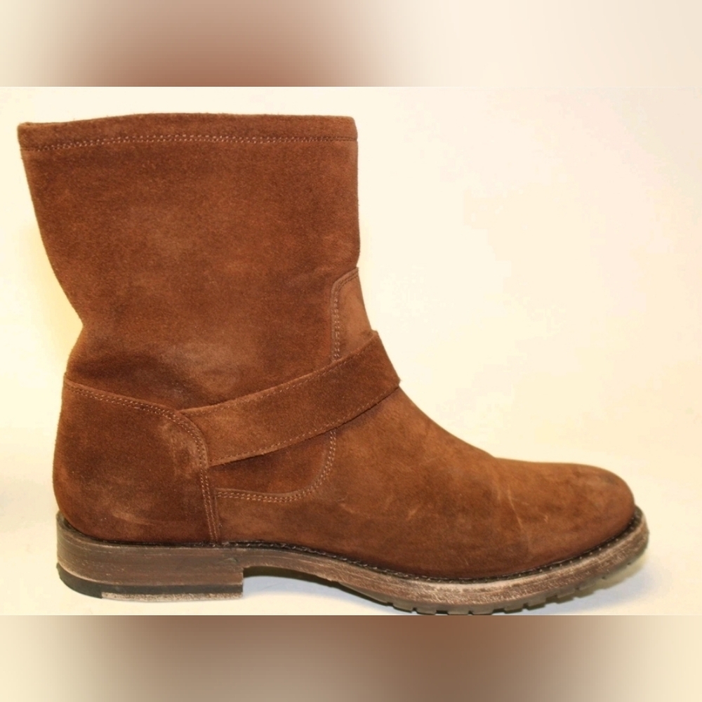 Frye Natalie Short Engineer Brown Suede Pull On Boots 7 - Picture 3 of 10